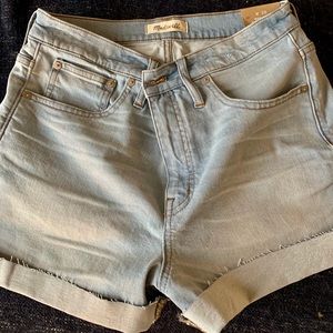 Light-washed Madewell denim shorts